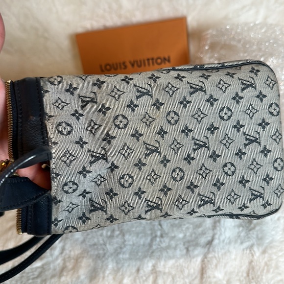 LOUIS VUITTON 💙🩶 Min Lin Jospehine blue denim tote Great 22 yr old Vintage Bag - Picture 10 of 15